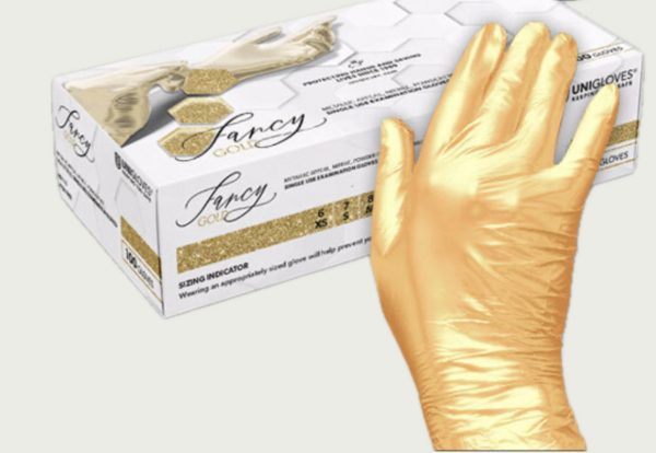 Guantes Nitrilo Sin Polvo Dorado Brillante - Imagen 2